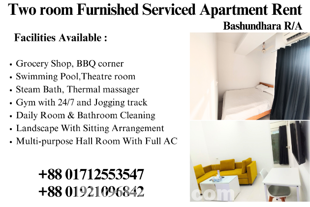 2 Room Furnished Serviced Apartment RENT in Bashundhara R/A